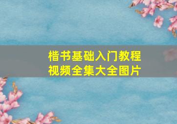 楷书基础入门教程视频全集大全图片