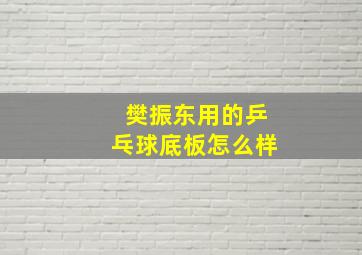 樊振东用的乒乓球底板怎么样