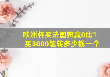 欧洲杯买法国独赢0比1买3000能转多少钱一个