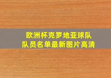 欧洲杯克罗地亚球队队员名单最新图片高清