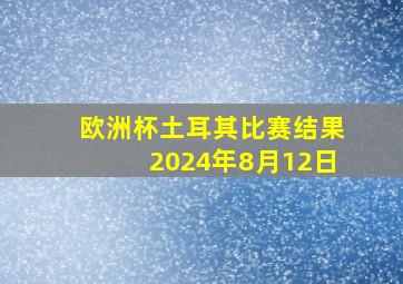 欧洲杯土耳其比赛结果2024年8月12日