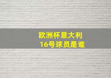 欧洲杯意大利16号球员是谁