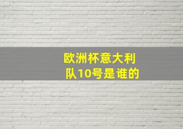 欧洲杯意大利队10号是谁的