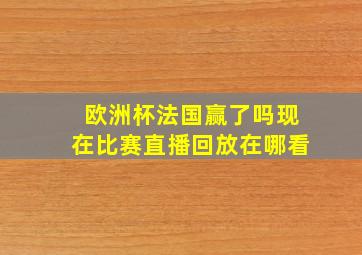 欧洲杯法国赢了吗现在比赛直播回放在哪看