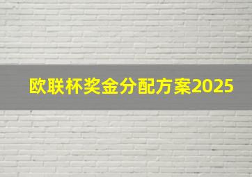 欧联杯奖金分配方案2025