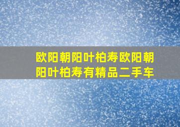 欧阳朝阳叶柏寿欧阳朝阳叶柏寿有精品二手车