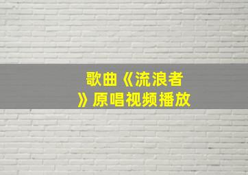 歌曲《流浪者》原唱视频播放