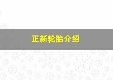 正新轮胎介绍