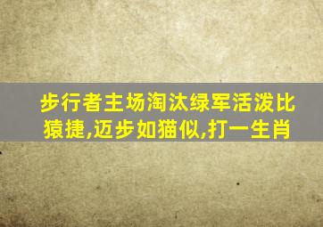 步行者主场淘汰绿军活泼比猿捷,迈步如猫似,打一生肖