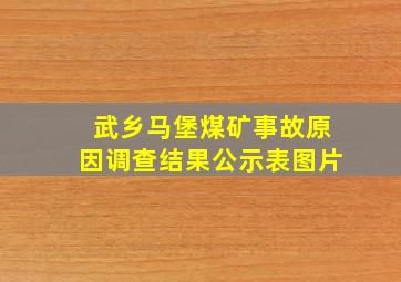 武乡马堡煤矿事故原因调查结果公示表图片