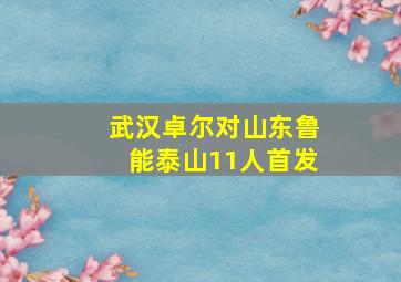 武汉卓尔对山东鲁能泰山11人首发