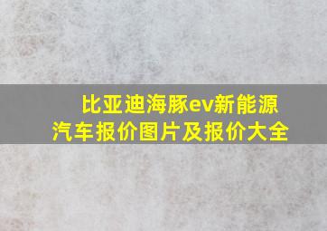 比亚迪海豚ev新能源汽车报价图片及报价大全