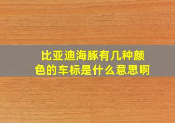 比亚迪海豚有几种颜色的车标是什么意思啊