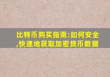 比特币购买指南:如何安全,快速地获取加密货币数据