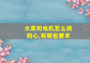 水泵和电机怎么调同心,有哪些要求