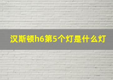 汉斯顿h6第5个灯是什么灯