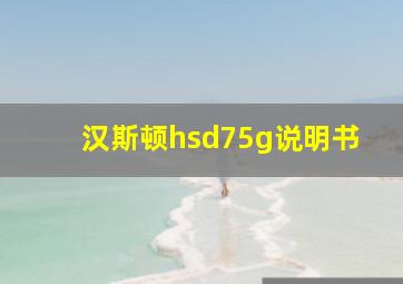 汉斯顿hsd75g说明书