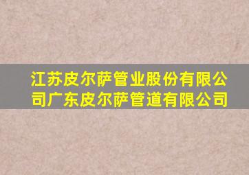 江苏皮尔萨管业股份有限公司广东皮尔萨管道有限公司