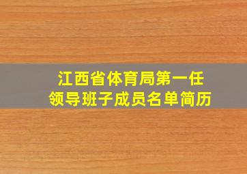 江西省体育局第一任领导班子成员名单简历