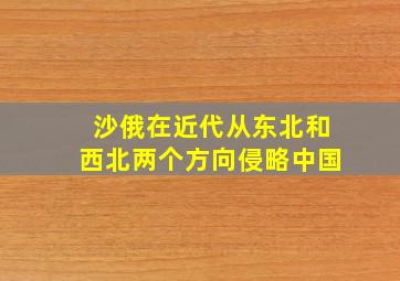 沙俄在近代从东北和西北两个方向侵略中国