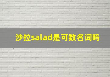 沙拉salad是可数名词吗