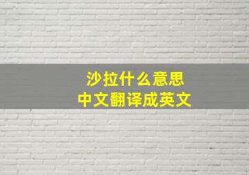 沙拉什么意思中文翻译成英文