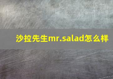 沙拉先生mr.salad怎么样