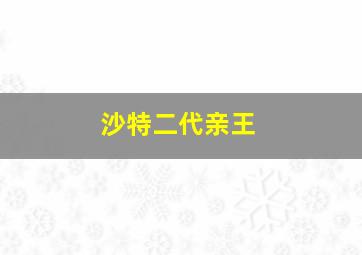 沙特二代亲王