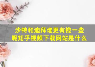 沙特和迪拜谁更有钱一些呢知乎视频下载网站是什么