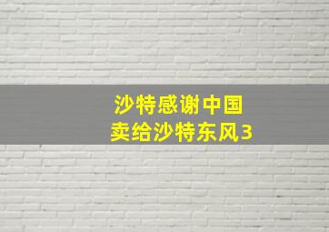 沙特感谢中国卖给沙特东风3