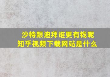 沙特跟迪拜谁更有钱呢知乎视频下载网站是什么