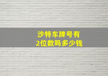 沙特车牌号有2位数吗多少钱