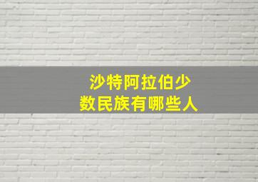 沙特阿拉伯少数民族有哪些人