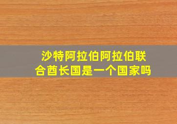 沙特阿拉伯阿拉伯联合酋长国是一个国家吗