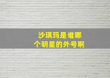 沙琪玛是谁哪个明星的外号啊