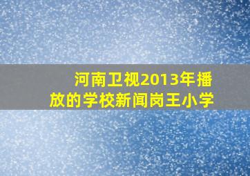 河南卫视2013年播放的学校新闻岗王小学