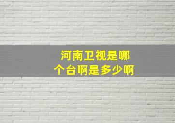 河南卫视是哪个台啊是多少啊