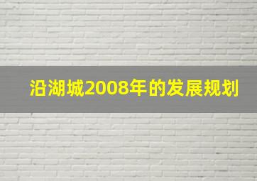 沿湖城2008年的发展规划