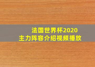 法国世界杯2020主力阵容介绍视频播放