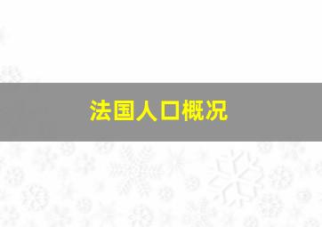 法国人口概况