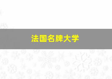 法国名牌大学