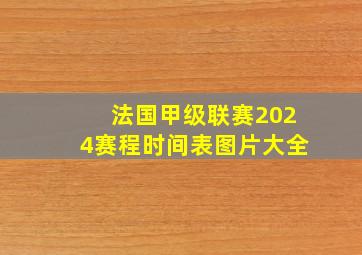 法国甲级联赛2024赛程时间表图片大全