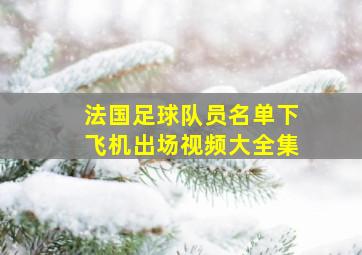 法国足球队员名单下飞机出场视频大全集