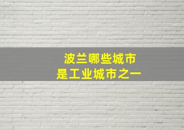 波兰哪些城市是工业城市之一