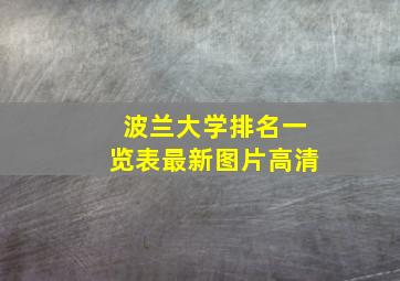 波兰大学排名一览表最新图片高清