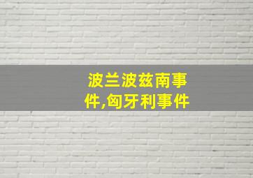 波兰波兹南事件,匈牙利事件