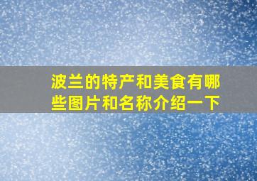 波兰的特产和美食有哪些图片和名称介绍一下