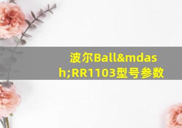 波尔Ball—RR1103型号参数