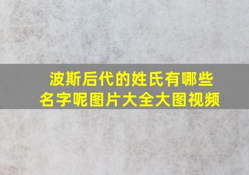 波斯后代的姓氏有哪些名字呢图片大全大图视频