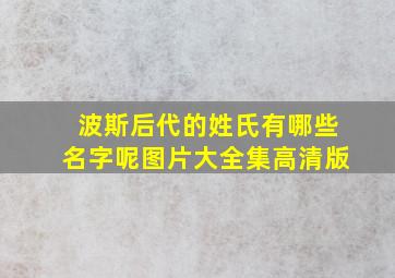 波斯后代的姓氏有哪些名字呢图片大全集高清版